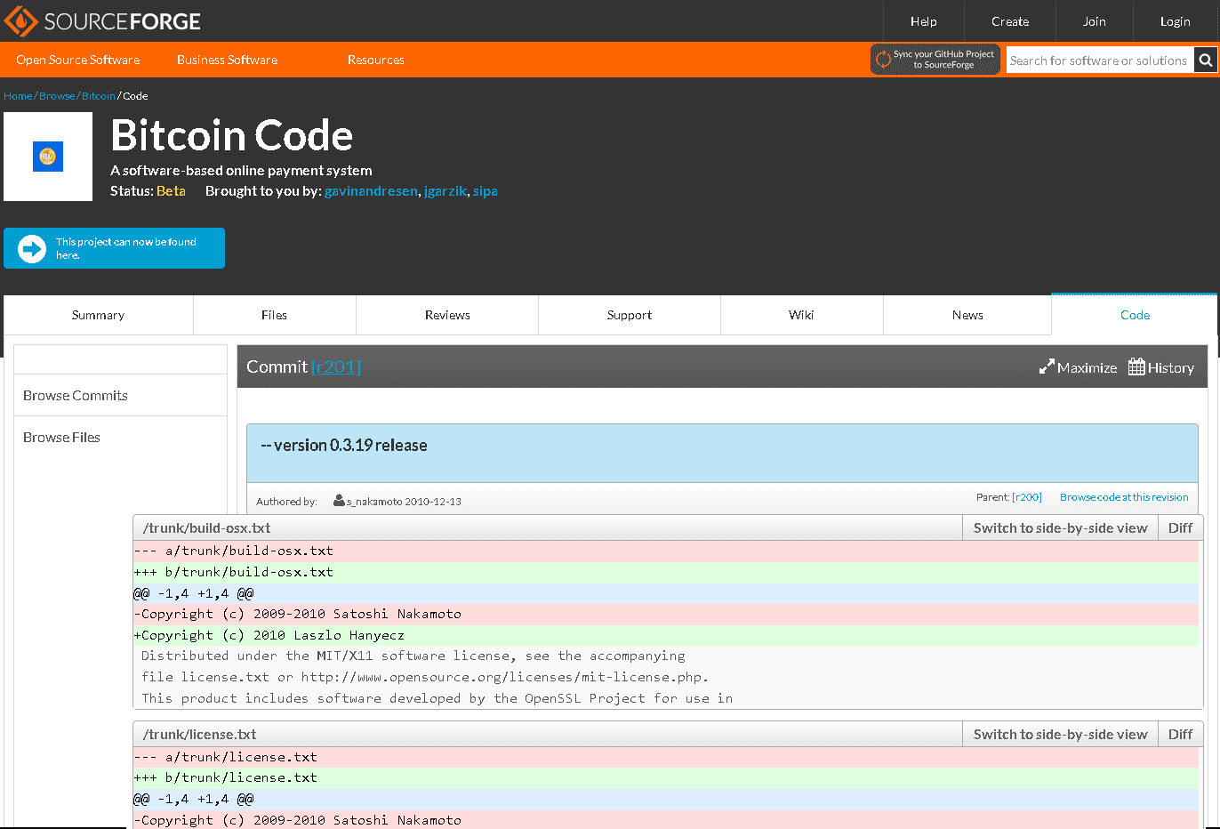 Mise ÃƒÂ  jour du code Bitcoin