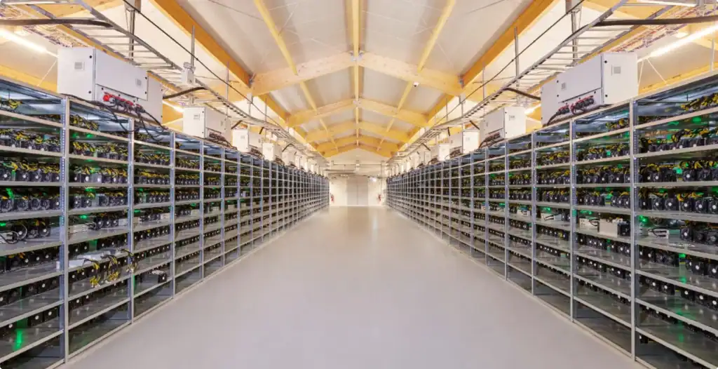 racks de machines asic dans une ferme de minage illustrant le hosting mining et lÃ¢â‚¬â„¢ÃƒÂ©conomie dÃ¢â‚¬â„¢ÃƒÂ©chelle