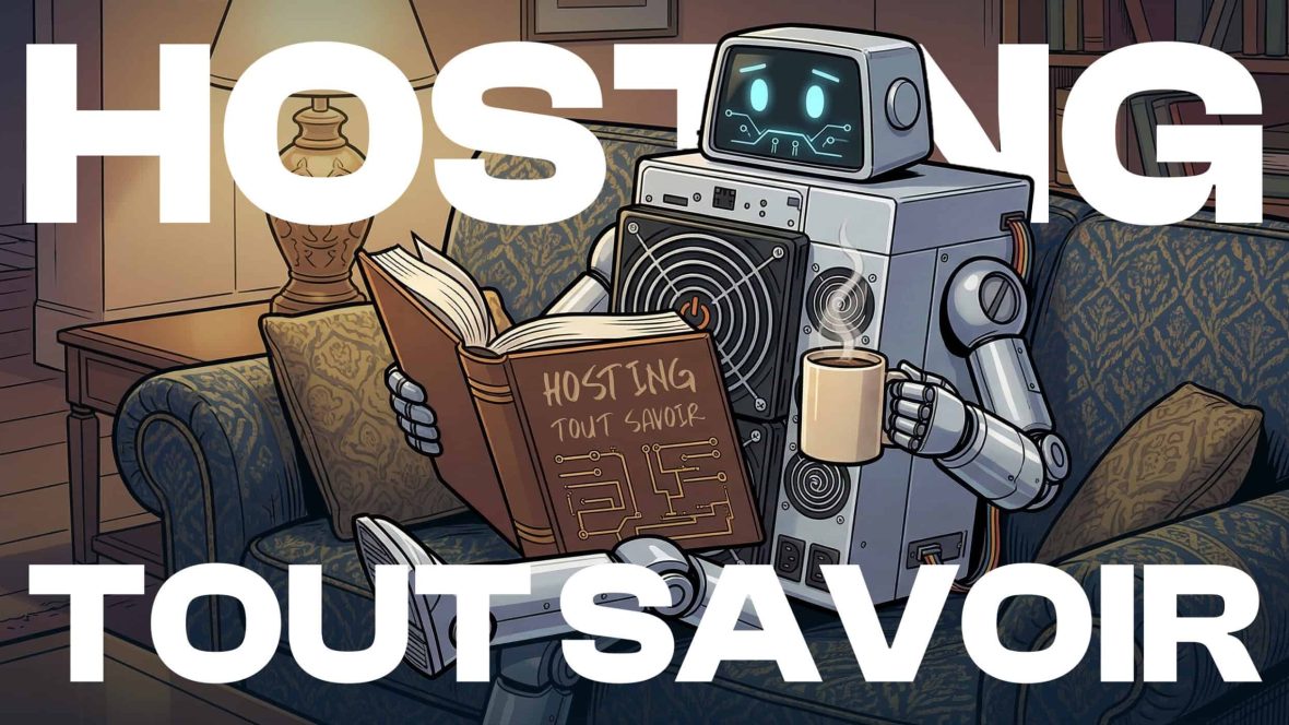 illustration robot lisant guide hosting mining tout savoir sur hÃƒÂ©bergement asic bitcoin